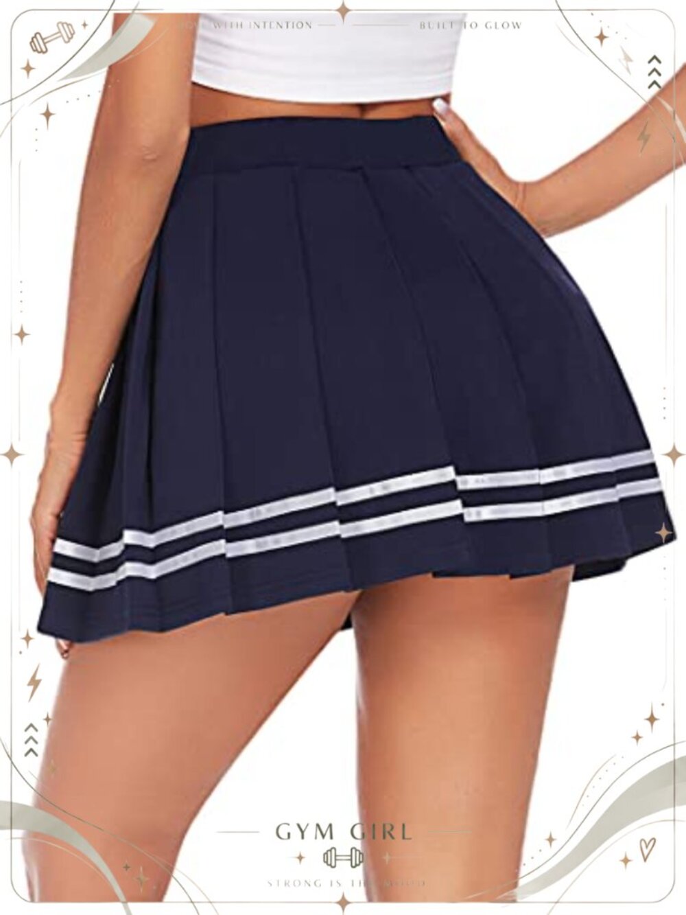 Pleated Mini Skirt High Waist A-Line Cheer Skater School Uniform